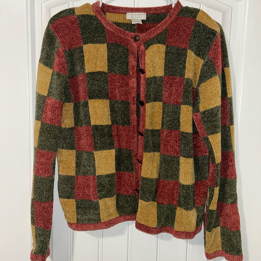 Christopher & Banks Medium Multicolor Checkered Sweater